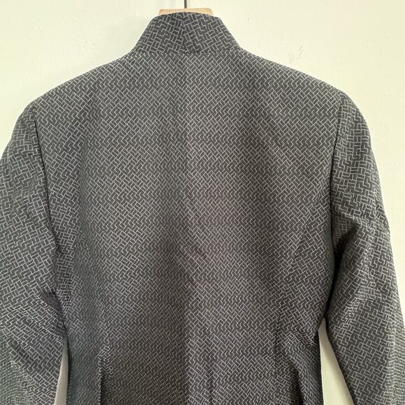 ZANELLA Made in Italy Blazer Gray Lined Zip Up Career Fitted Jacket Size 6 - Picture 8 of 11